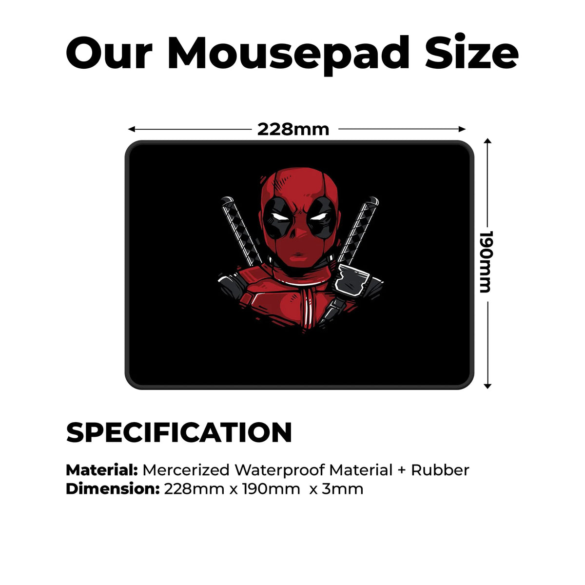 Deadpool Face Superhero Mousepad