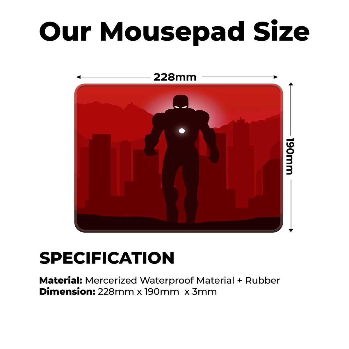 Iron Man Red Shadow Superhero Mousepad