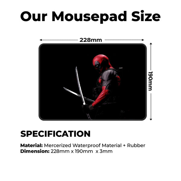 Deadpool Katana Stance Superhero Mousepad