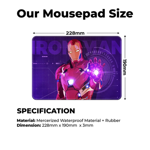 Iron Man Neon Tech Superhero Mousepad
