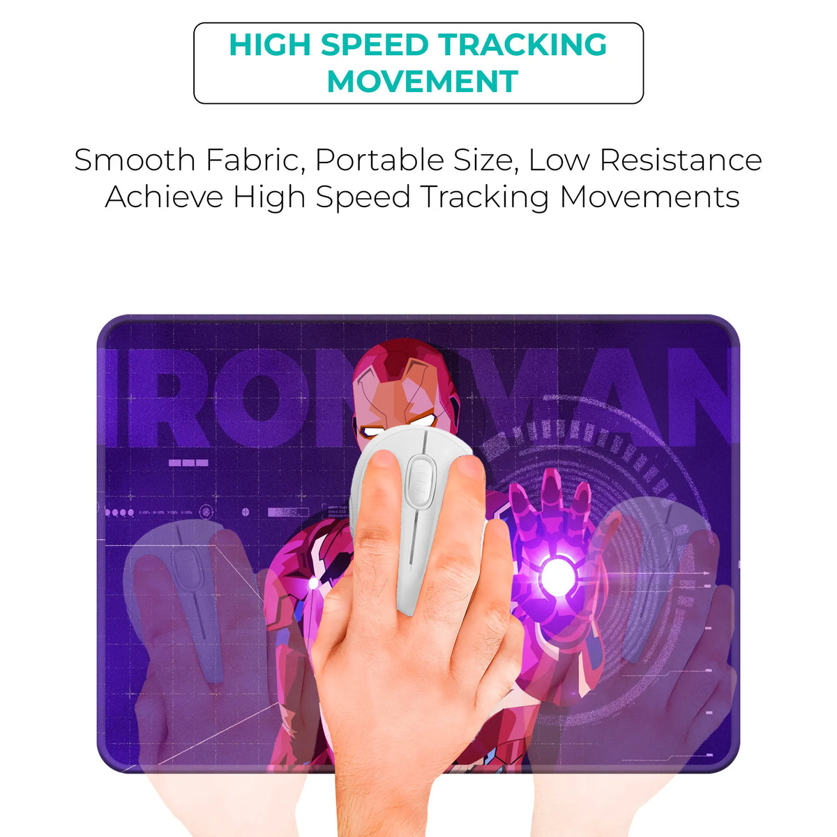 Iron Man Neon Tech Superhero Mousepad
