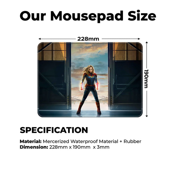 Captain Marvel Power Superhero Mousepad