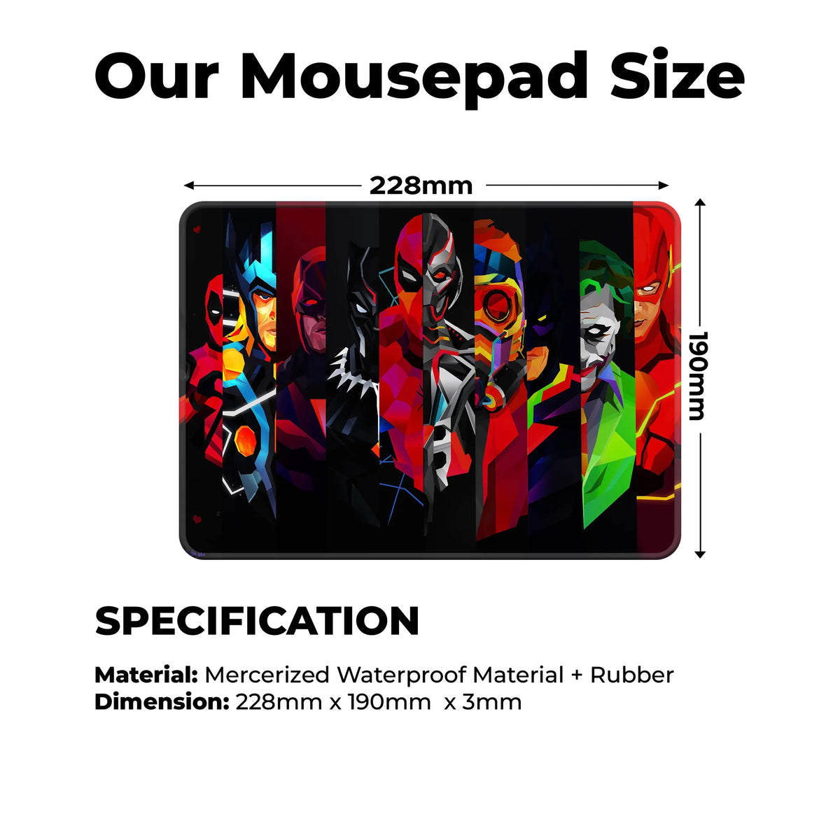 Heroes Collage Superhero Mousepad