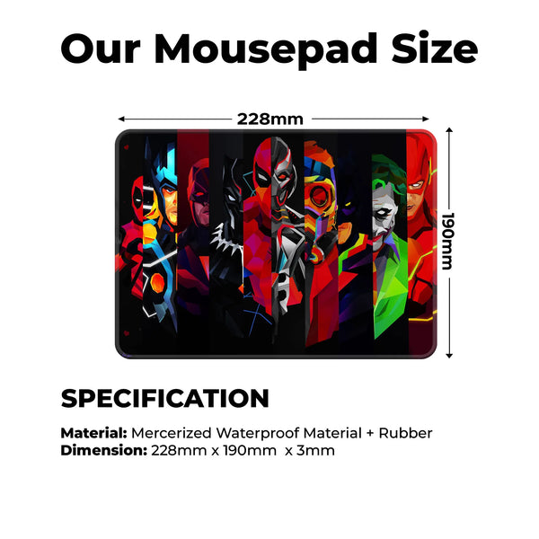 Heroes Collage Superhero Mousepad