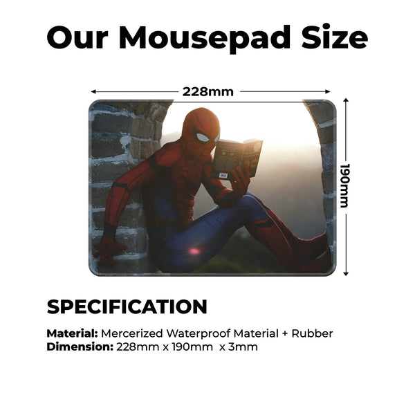 Spider-Man Reading Superhero Mousepad