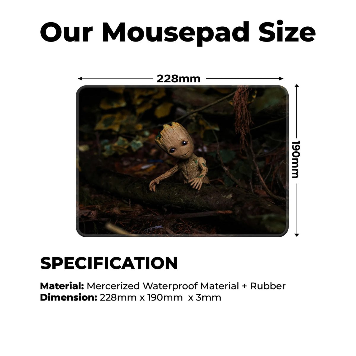 Baby Groot Forest Superhero Mousepad