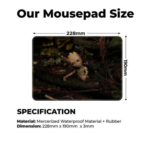 Baby Groot Forest Superhero Mousepad