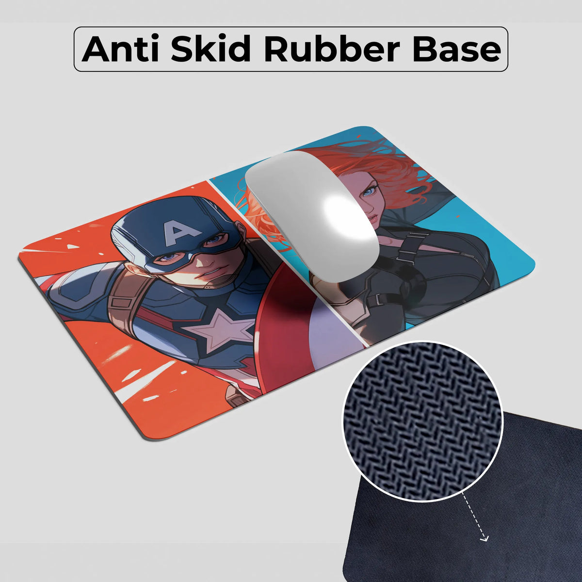 Captain America & Black Widow Duo Design Mousepad