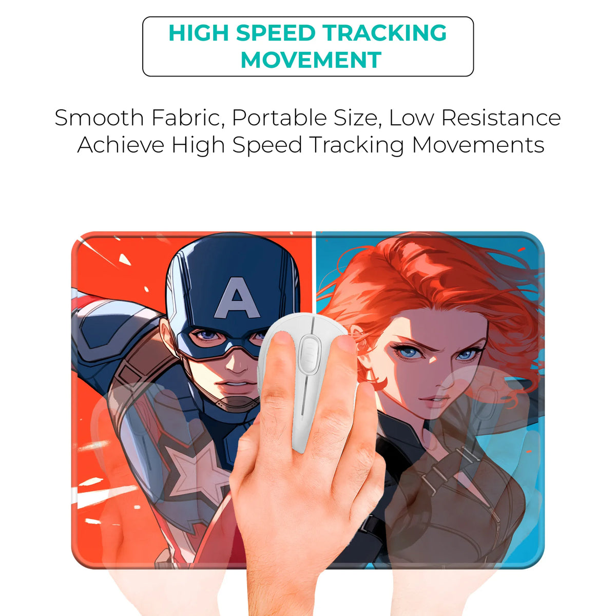 Captain America & Black Widow Duo Design Mousepad