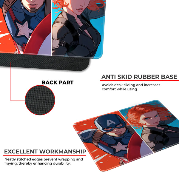 Captain America & Black Widow Duo Design Mousepad