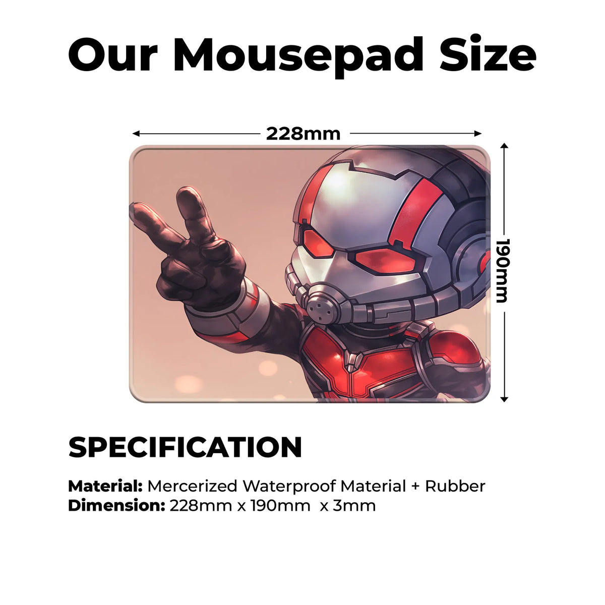 Ant Man Cute Peace Pose Chibi Mousepad