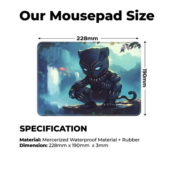 Black Panther Jungle Warrior Chibi Mousepad