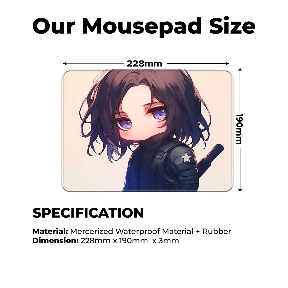 Winter Soldier Cute Chibi Character Mousepad