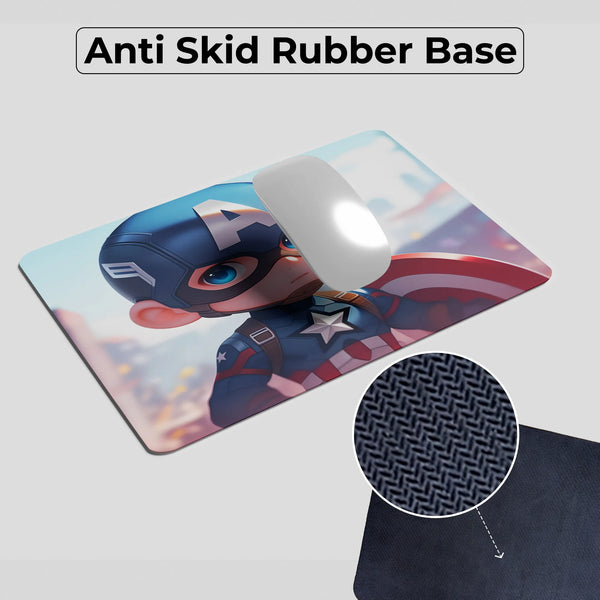Captain America Cute Chibi Superhero Mousepad