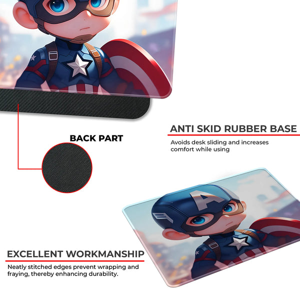 Captain America Cute Chibi Superhero Mousepad