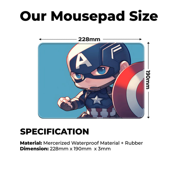 Captain America Chibi Battle Stance Mousepad