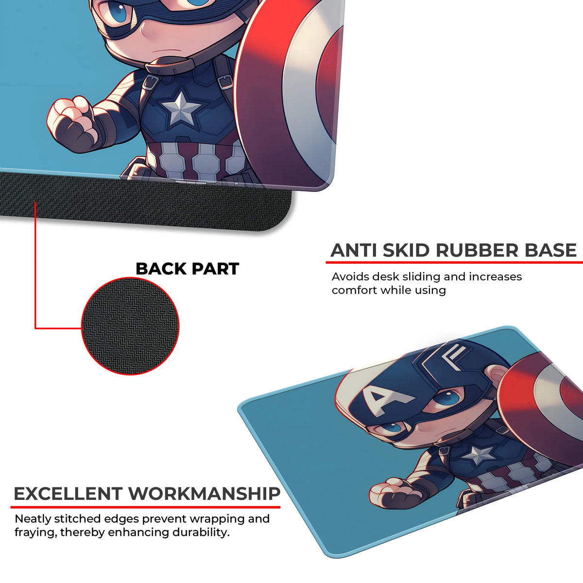 Captain America Chibi Battle Stance Mousepad