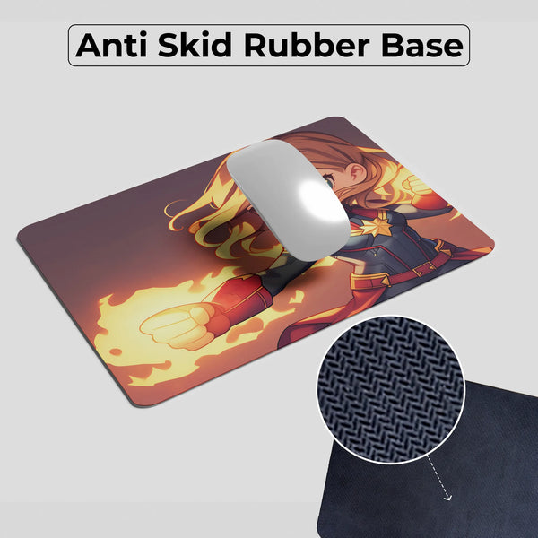 Captain Marvel Chibi Fiery Power Mousepad