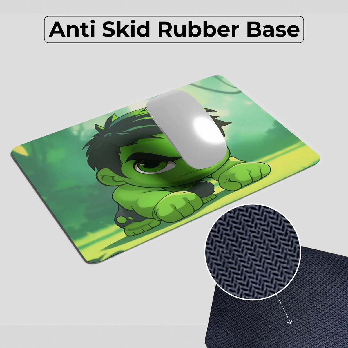 Hulk Chibi Crouch Angry Expression Mousepad