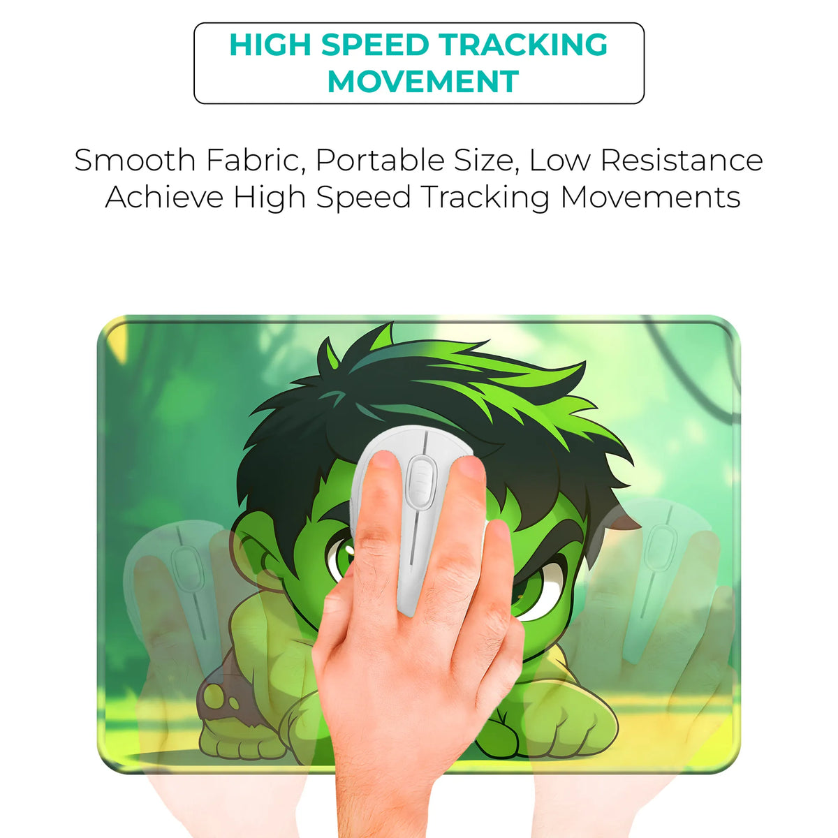Hulk Chibi Crouch Angry Expression Mousepad