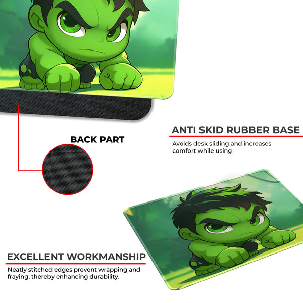 Hulk Chibi Crouch Angry Expression Mousepad