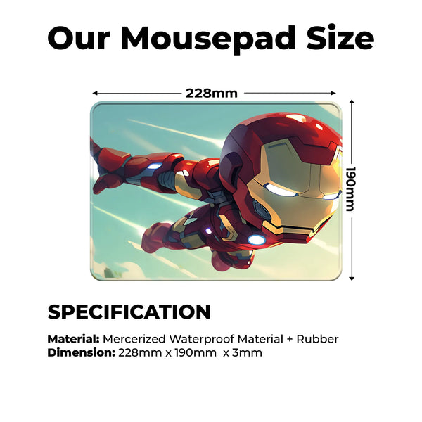 Iron Man Chibi Flying Superhero Mousepad