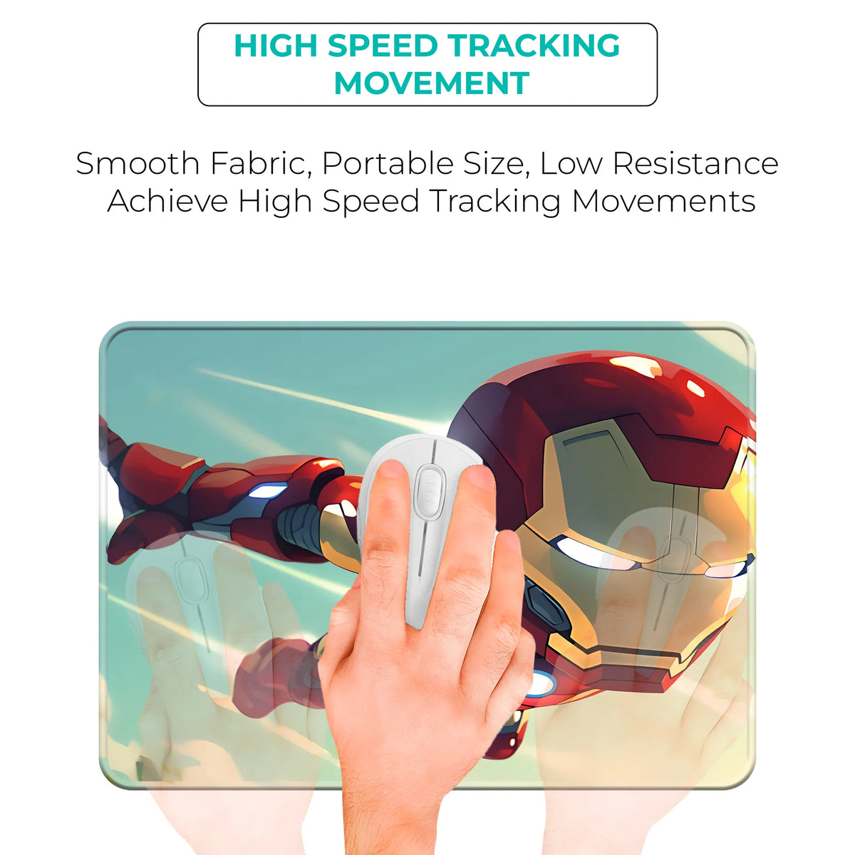 Iron Man Chibi Flying Superhero Mousepad