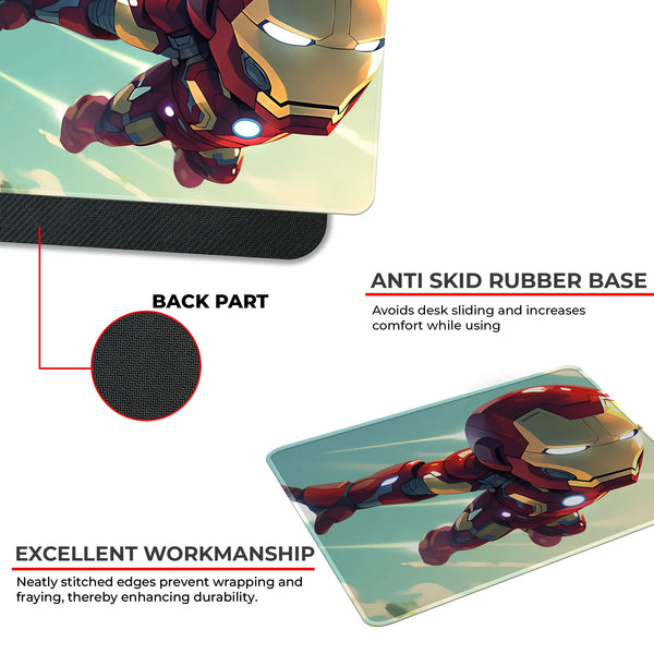 Iron Man Chibi Flying Superhero Mousepad