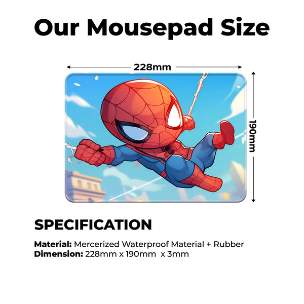 Spider Man Chibi Swinging Cartoon Mousepad