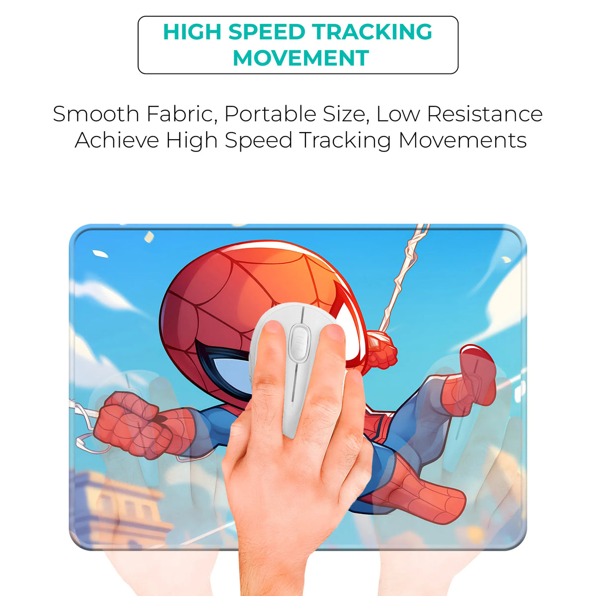 Spider Man Chibi Swinging Cartoon Mousepad