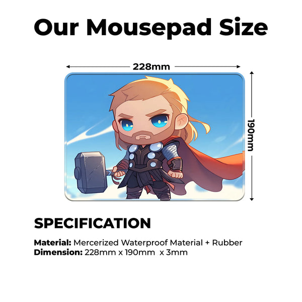 Thor Chibi Cute Hammer Design Mousepad