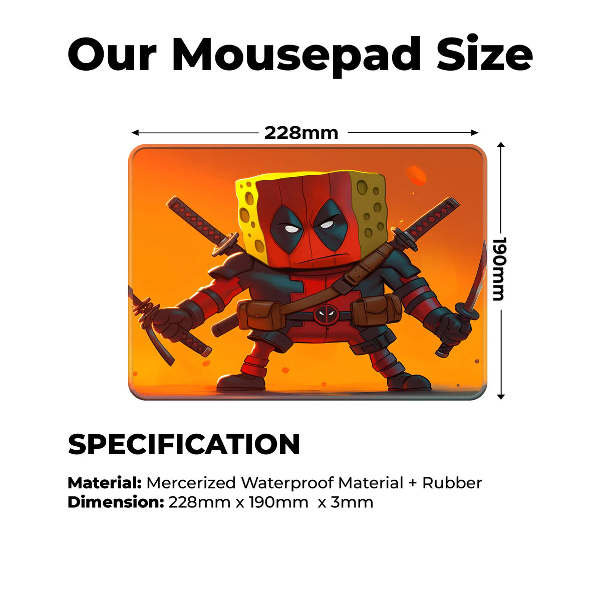 Deadpool Funny Sponge Mashup Mousepad