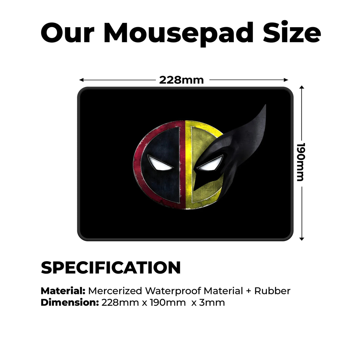 Deadpool & Wolverine Fusion Symbol Mousepad