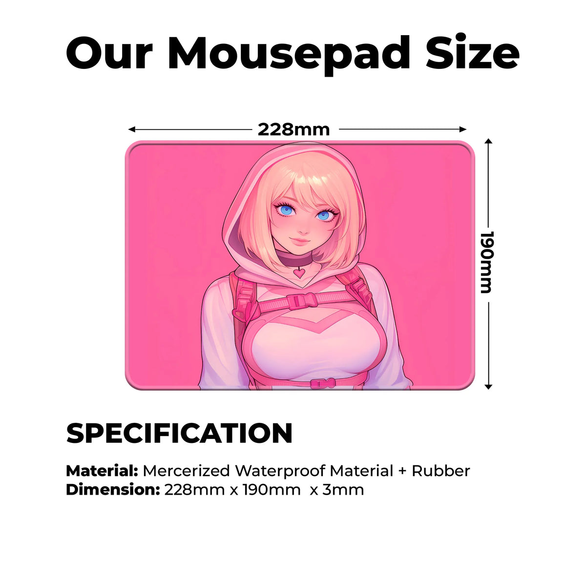 Spider Gwen Pink Portrait Superhero Mousepad