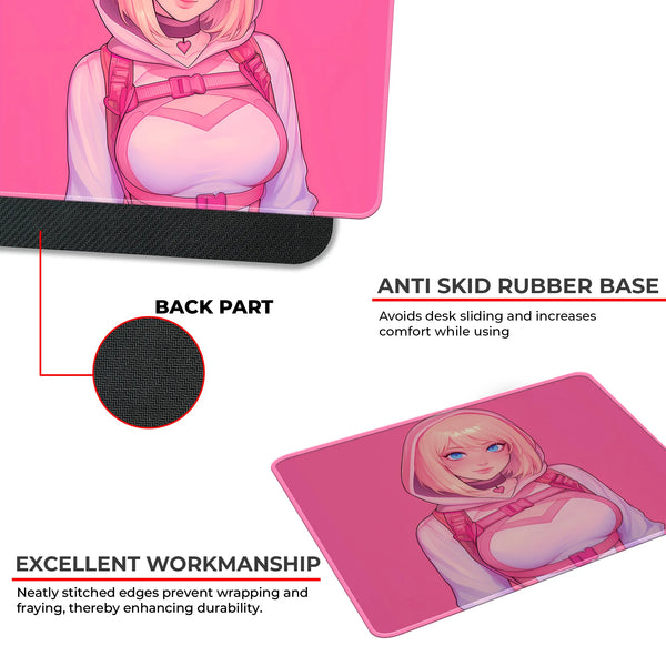Spider Gwen Pink Portrait Superhero Mousepad