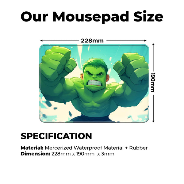 Angry Hulk Smash Power Superhero Mousepad