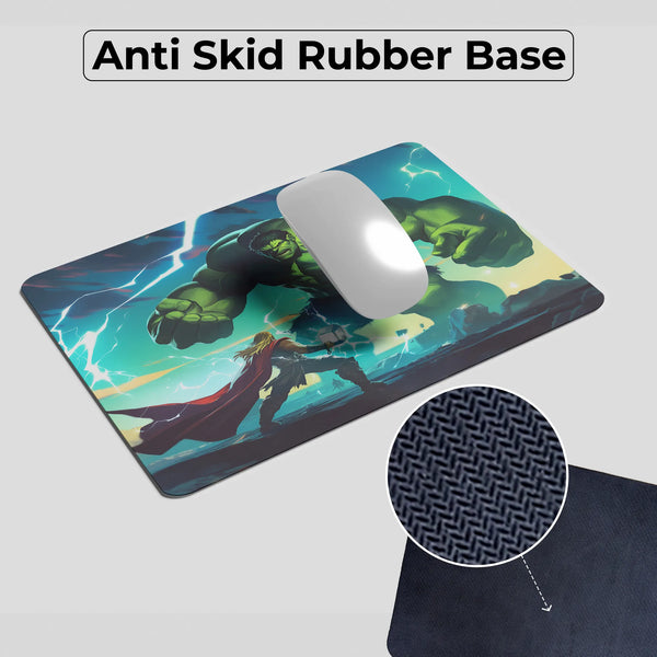 Epic Hulk vs Thor Battle Scene Superhero Mousepad
