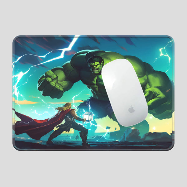 Epic Hulk vs Thor Battle Scene Superhero Mousepad