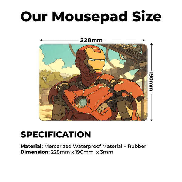 Battle-Worn Iron Man Armor Superhero Mousepad