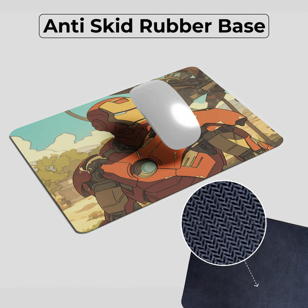 Battle-Worn Iron Man Armor Superhero Mousepad