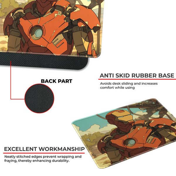 Battle-Worn Iron Man Armor Superhero Mousepad