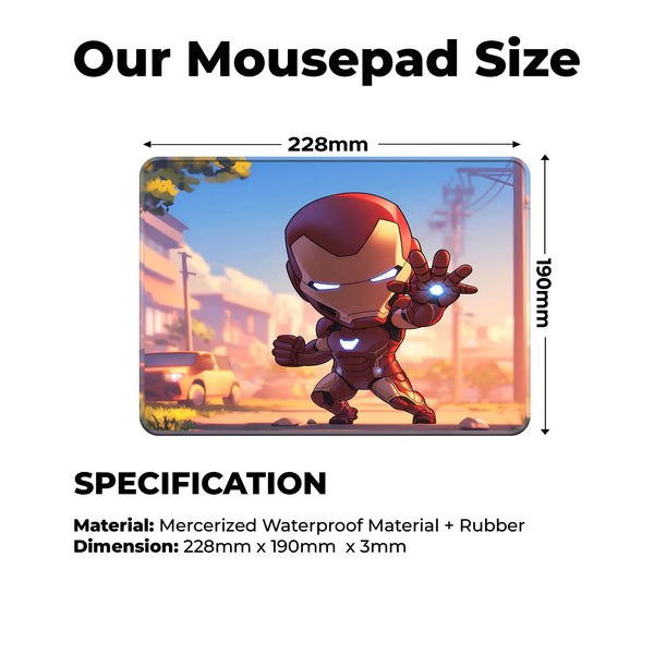 Iron Man Chibi Street Pose Superhero Mousepad