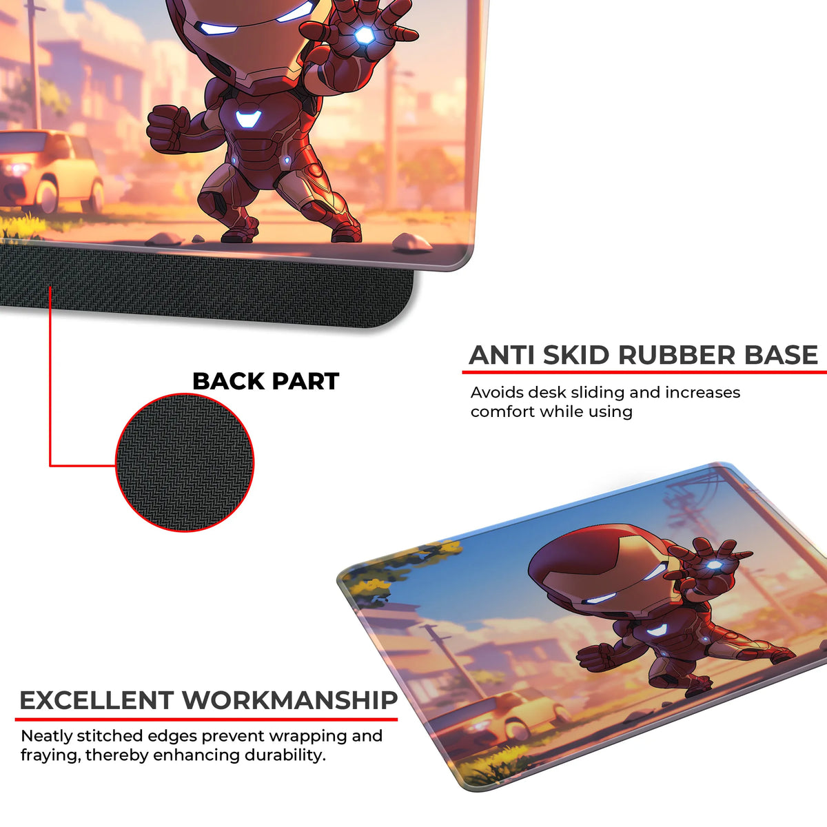 Iron Man Chibi Street Pose Superhero Mousepad