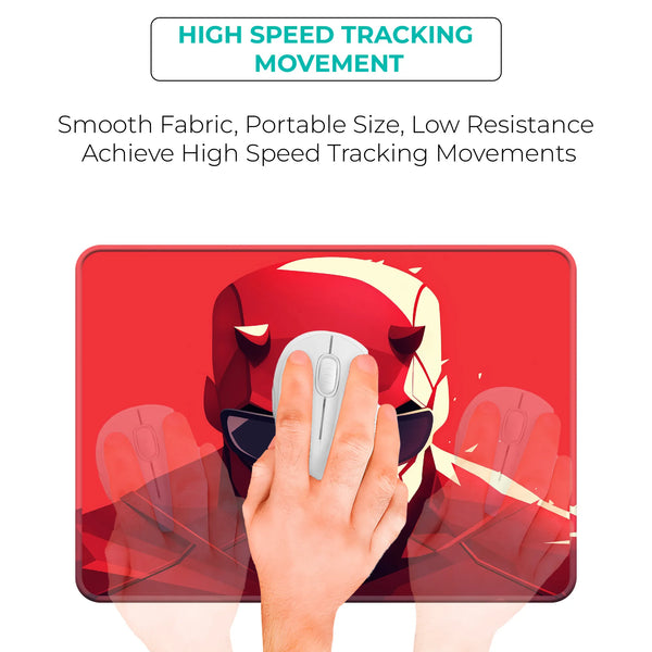 Daredevil Red Portrait Superhero Mousepad