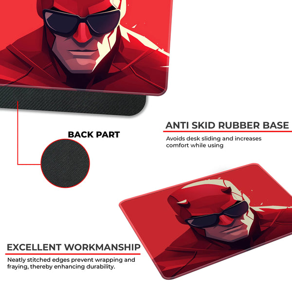 Daredevil Red Portrait Superhero Mousepad