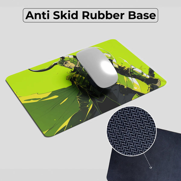 Loki Green Armor Pose Superhero Mousepad
