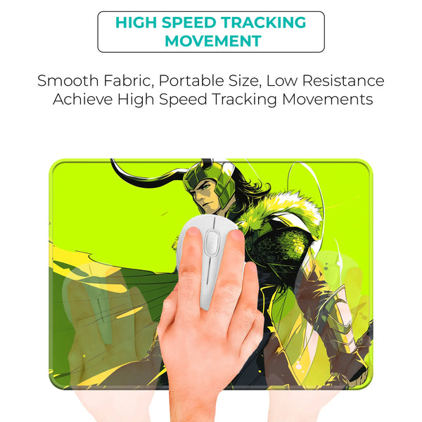 Loki Green Armor Pose Superhero Mousepad