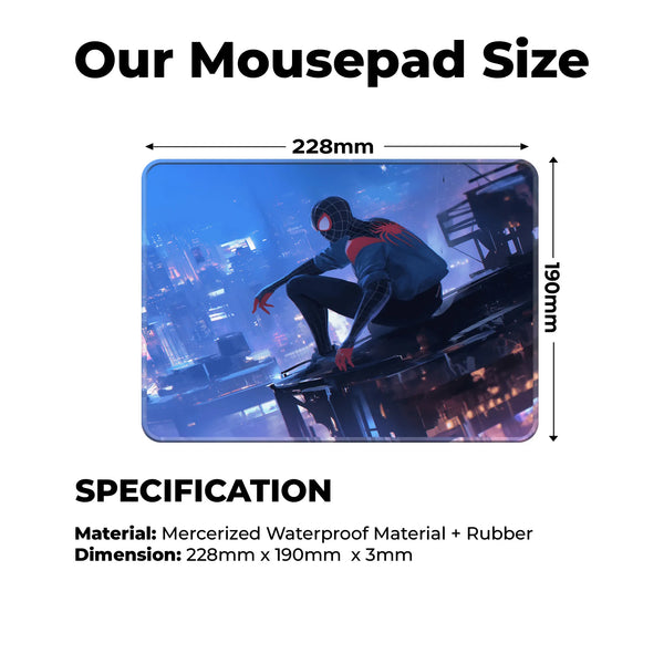 Miles Morales Cityscape Superhero Mousepad
