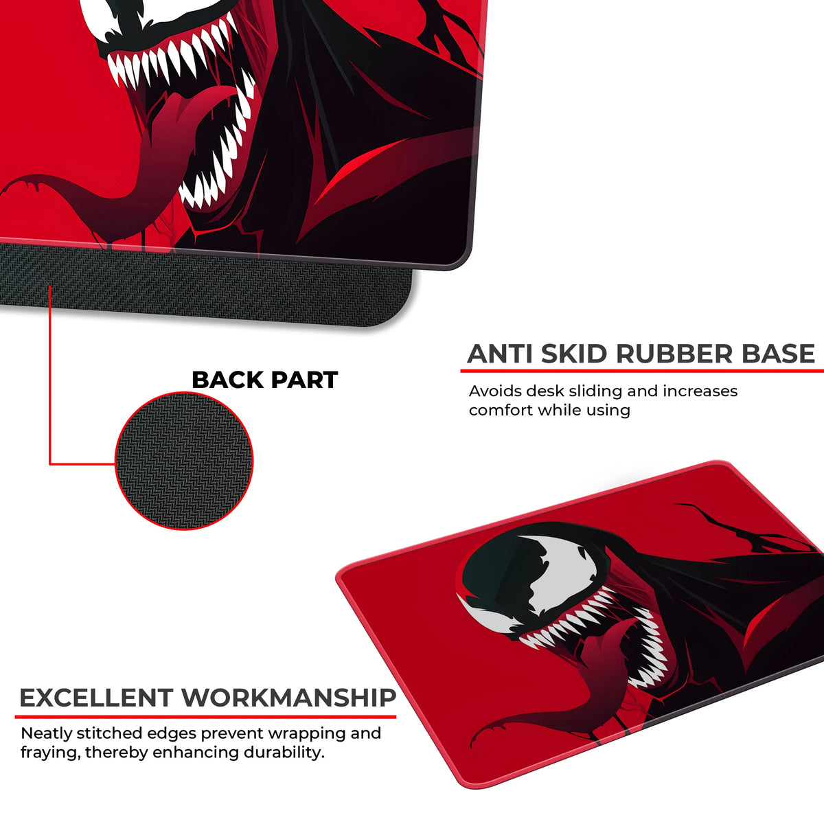 Venom Red Rage Superhero Mousepad