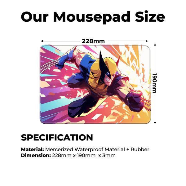 Wolverine Action Slash Superhero Mousepad
